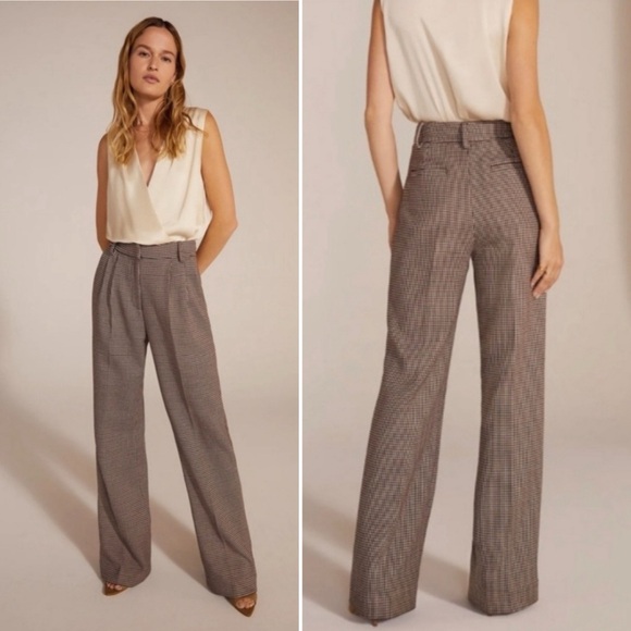 Favorite Daughter Pants - Favorite Daughter Favorite Pant Trouser Chocolate Houndstooth Classic Preppy 6